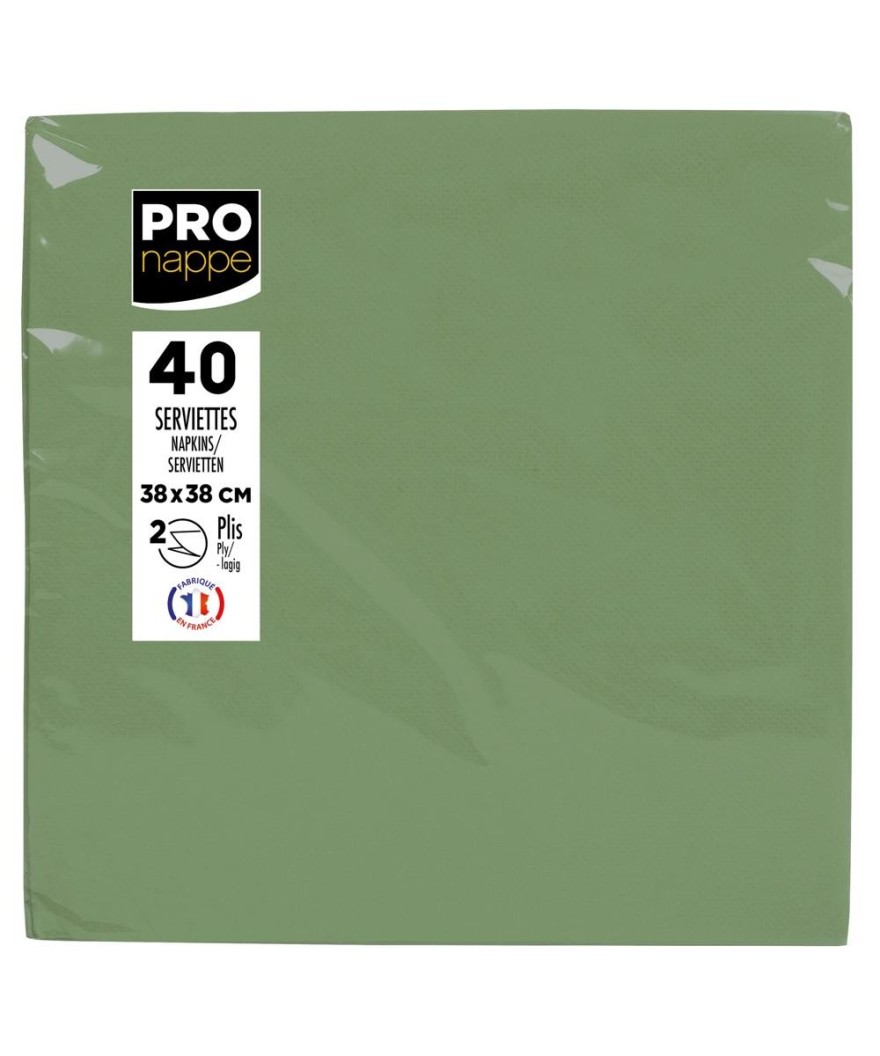 40 Serv.OUATE micro-gauf.38X38 V.olive