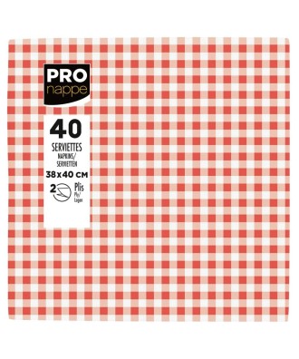 40Serviettes OUATE imprimées 38X40 Vichy