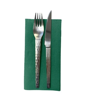 40 Serv.OUATE pliées 1/8 38x38Vert Sapin