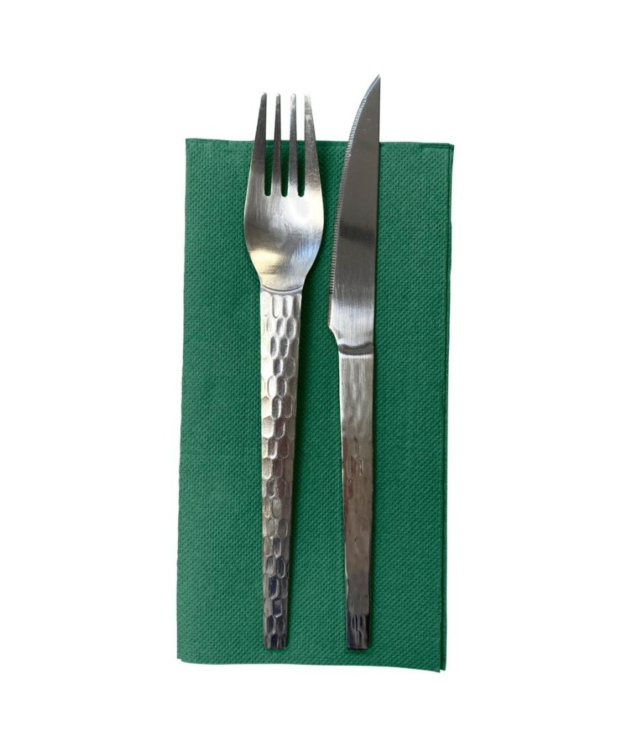 40 Serv.OUATE pliées 1/8 38x38Vert Sapin