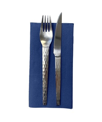 40 Serv. OUATE pliées 1/8 38x38 Bleu M.