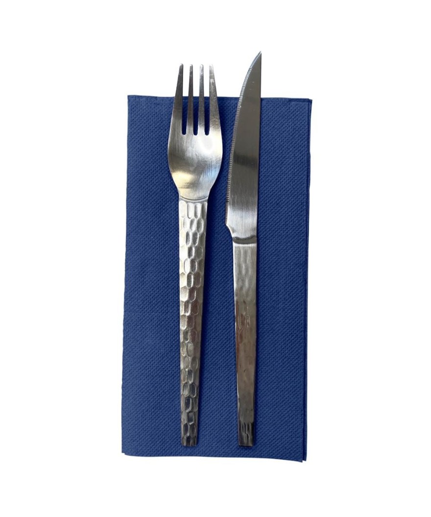 40 Serv. OUATE pliées 1/8 38x38 Bleu M.