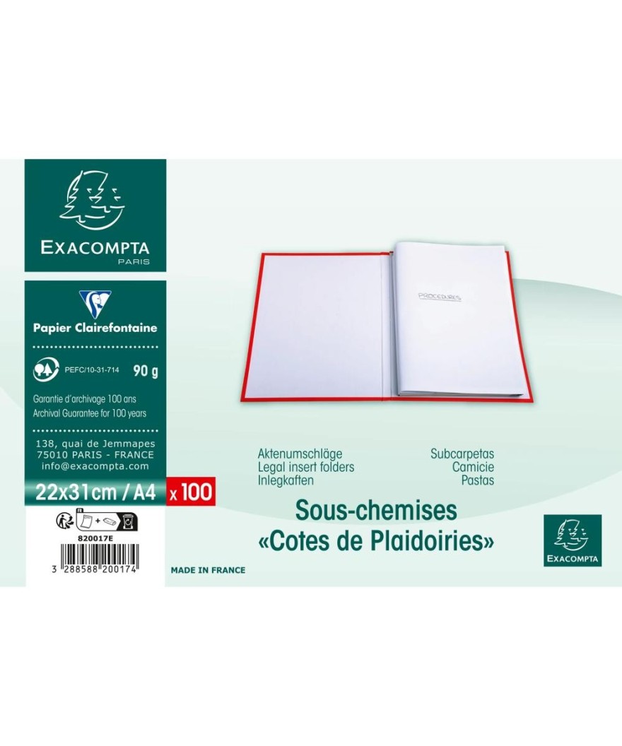 Pt 100 cotes de plaidoirie 90g blanc