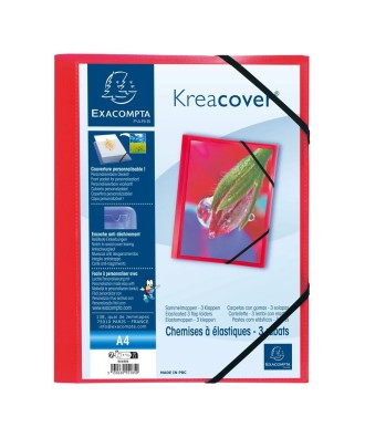 Chem.3 rab. élast.PP A4 KreaCover rouge