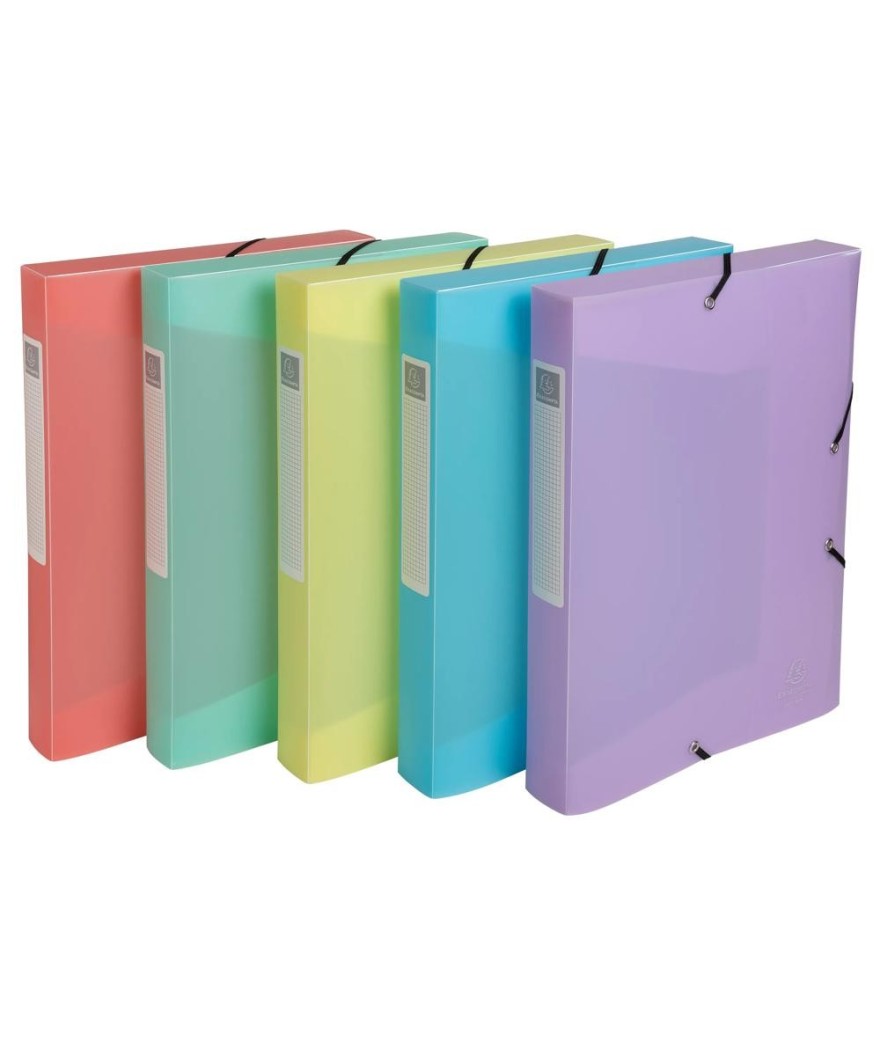 Bte classement A4 D40mm PP Chrom.Pastel