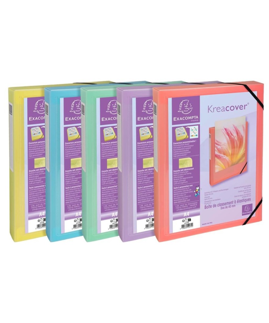 Bte class.élast. D40 PP KREAC PASTEL ass