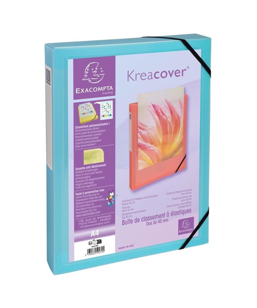 Bte class.élast. D40 PP KREAC PASTEL ass