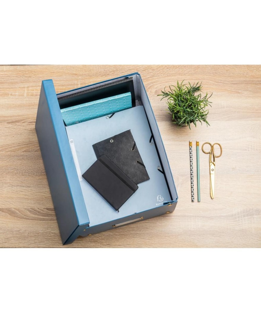 Boite rangement à plat A4+ bleu de Frce
