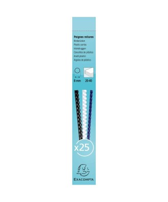 Boite 25 peignes plastique 8mm A4