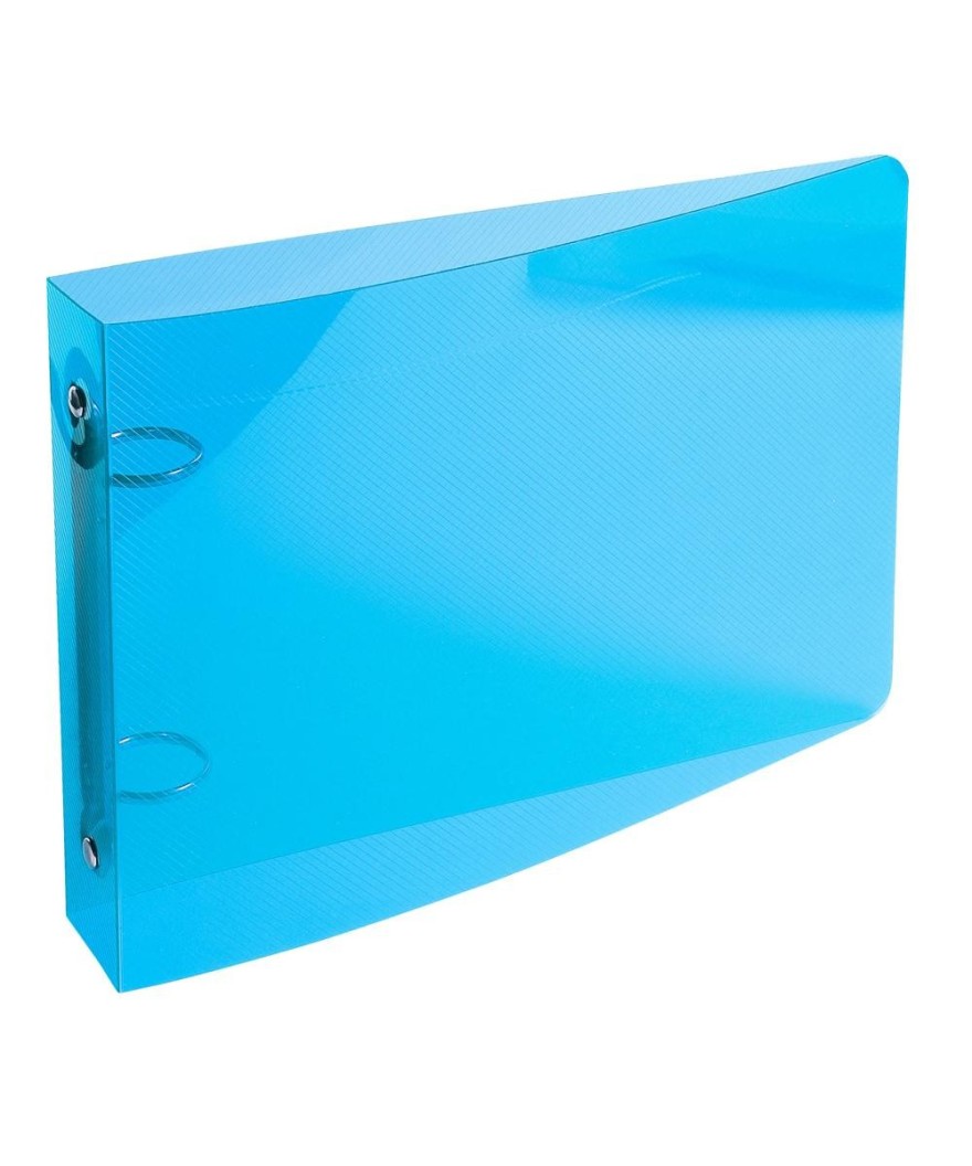 Classeur 165x240 2anx 25mm Crystal bleu
