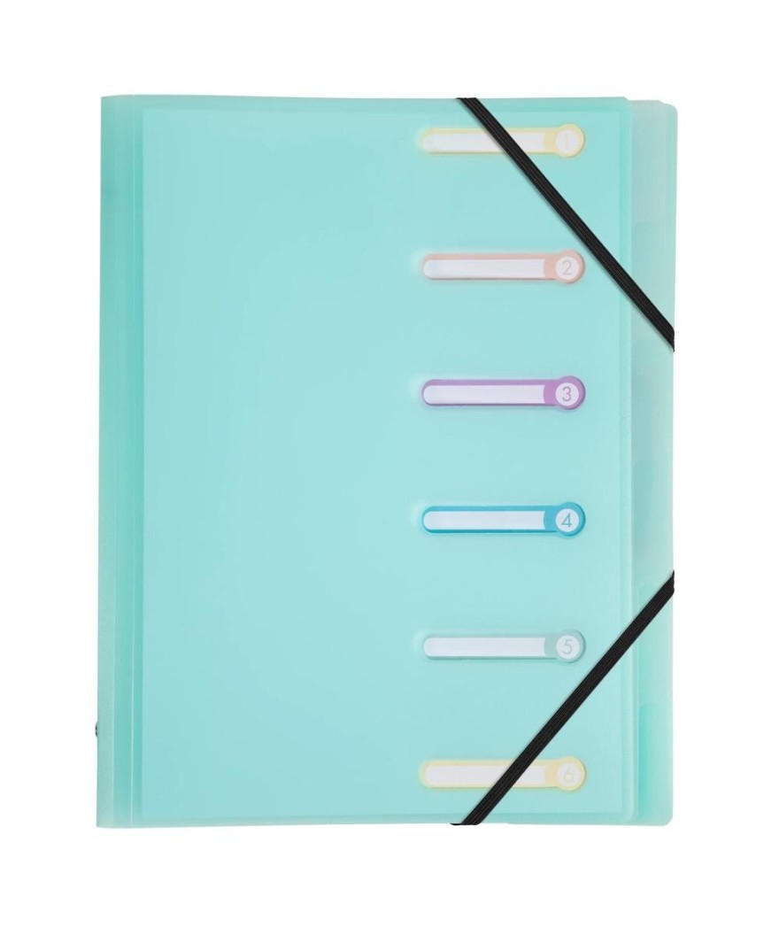 Trieur PP 6 compartiments Chrom.Pastel