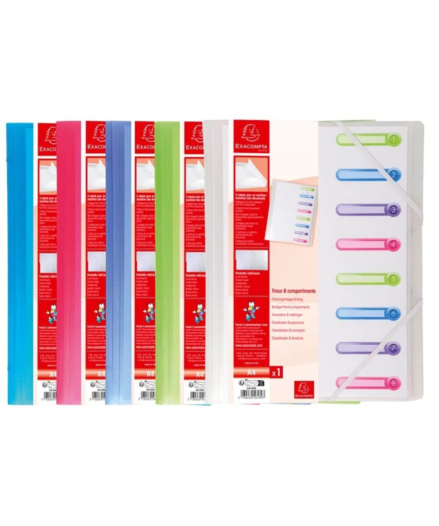 Trieur 3 rabats 8 comp PP Chromaline