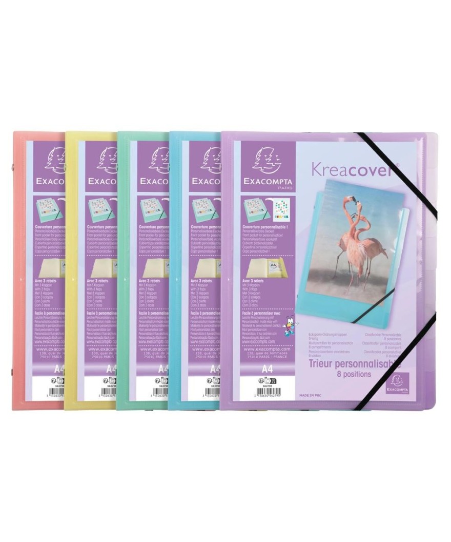 Trieur 8Comp 3 Rab. KREACOVER PASTEL ass