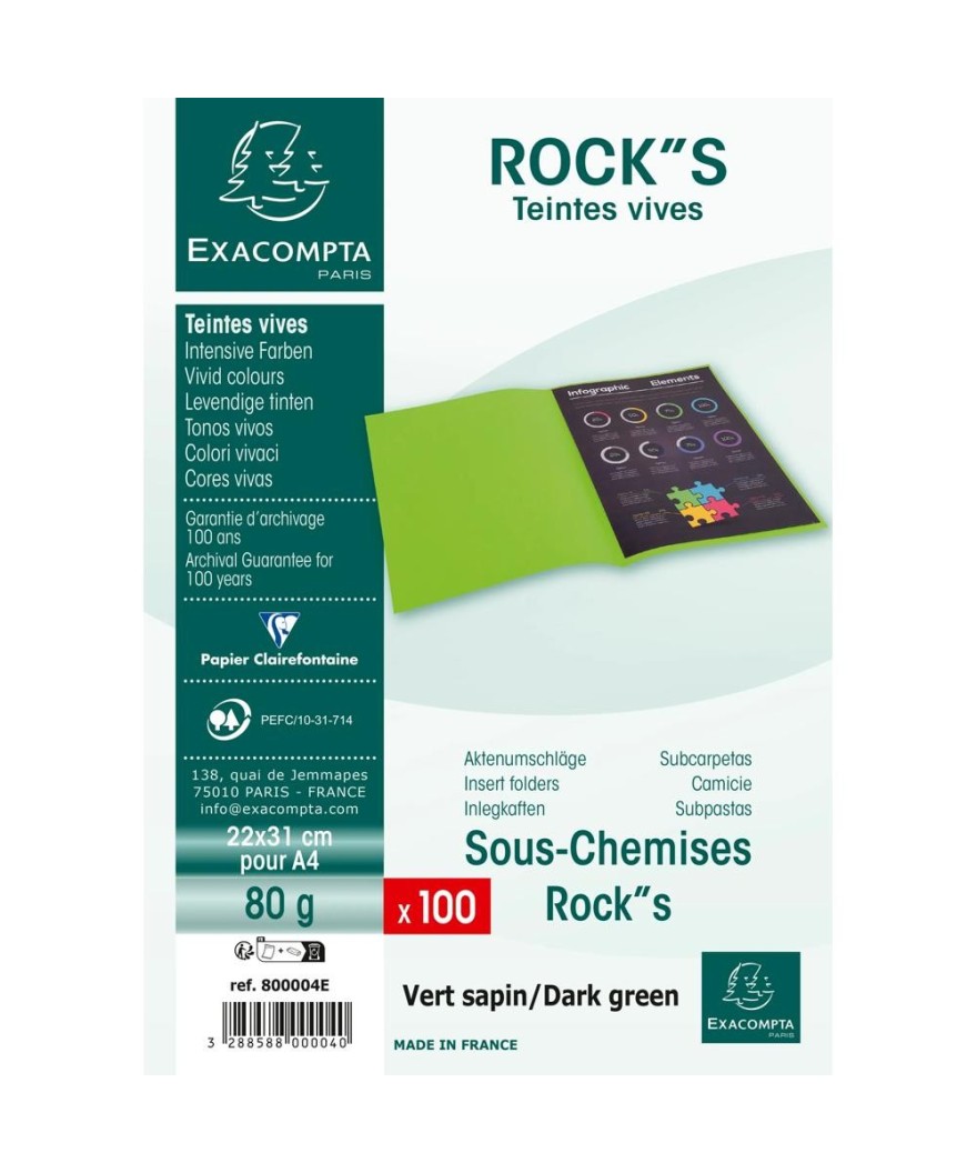 Pt 100 sous-chemises ROCK''S 80 sapin