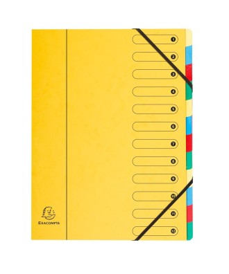 Trieur dos extensible 12 comp 4 coul ass