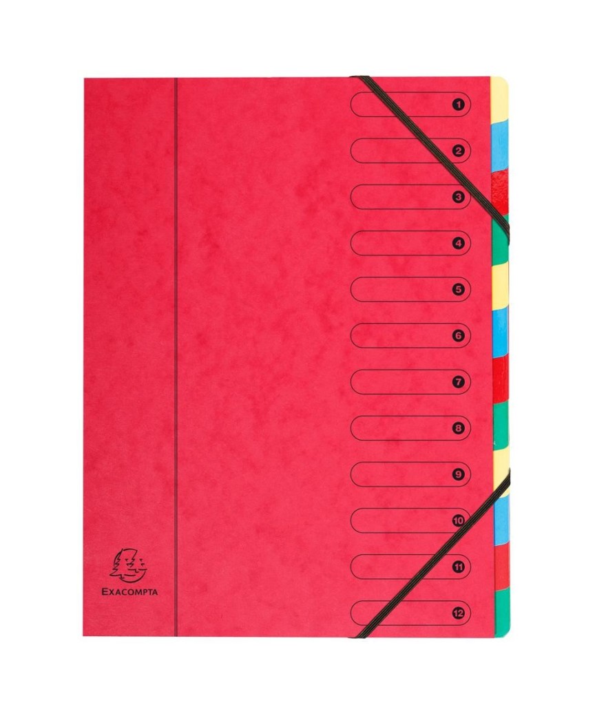 Trieur dos extensible 12 comp 4 coul ass