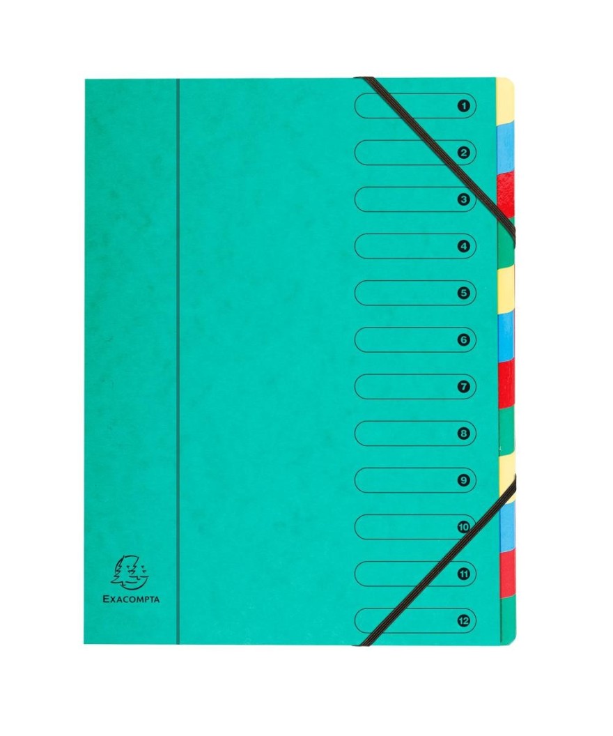 Trieur dos extensible 12 comp 4 coul ass