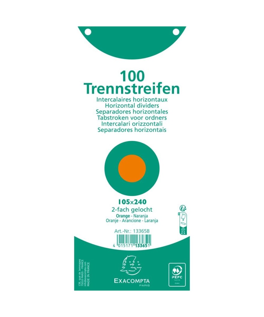 100 F. intercal. 105/240 orange perf S/F