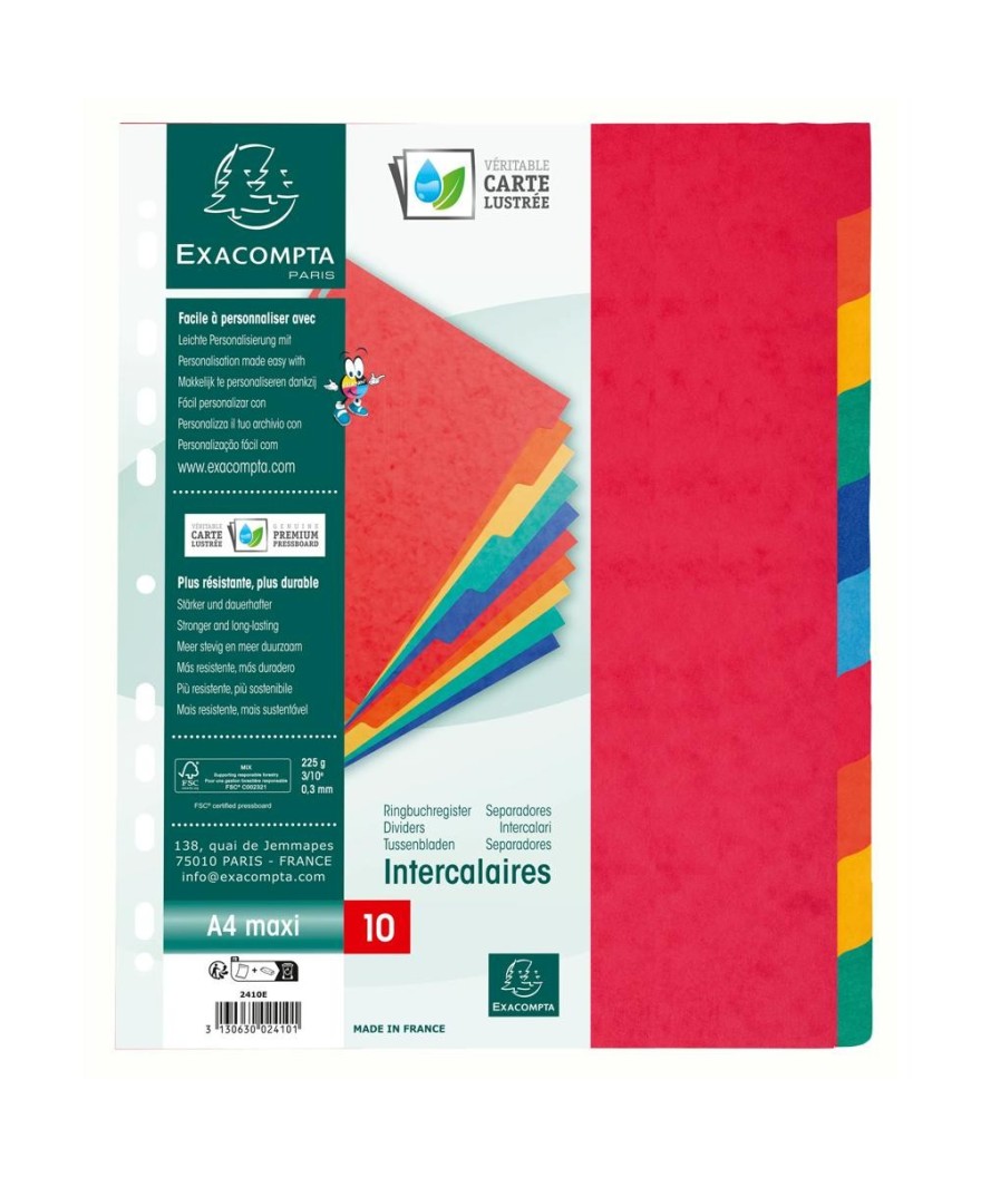 INTERCAL.CARTE LUSTREE XXL 10 POSITIONS