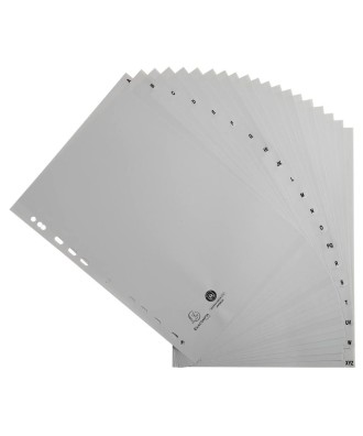 Intercalaires PP recycl gris A4 20p A-Z