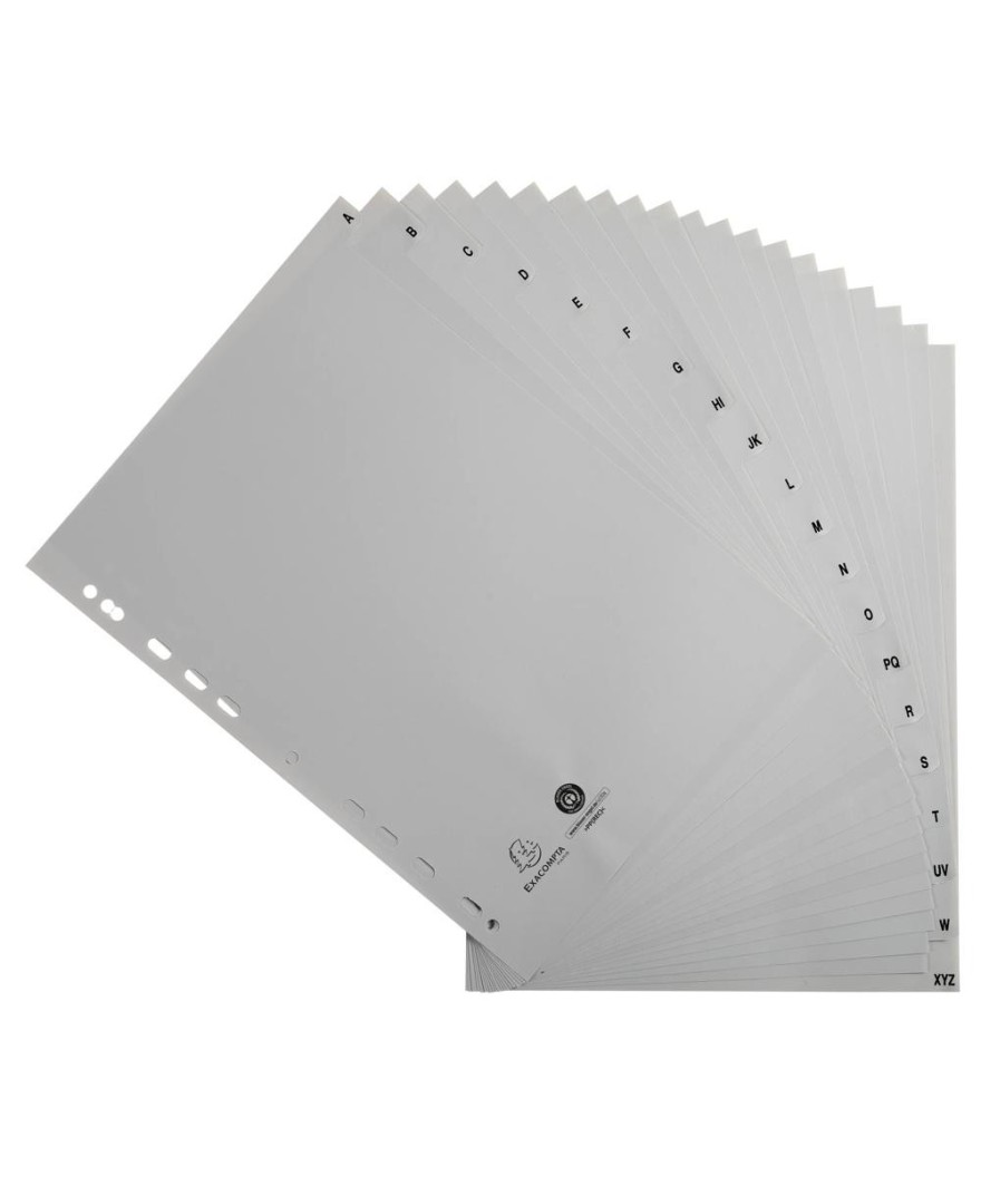 Intercalaires PP recycl gris A4 20p A-Z