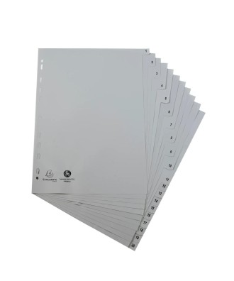 Intercal.impr.A4 Num.1-20 PP recycl gris