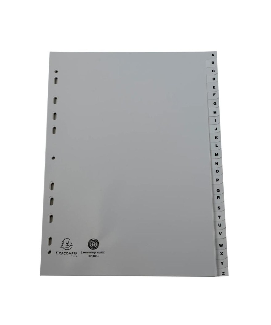 Intercalaires PP recycl gris A4 26p A-Z