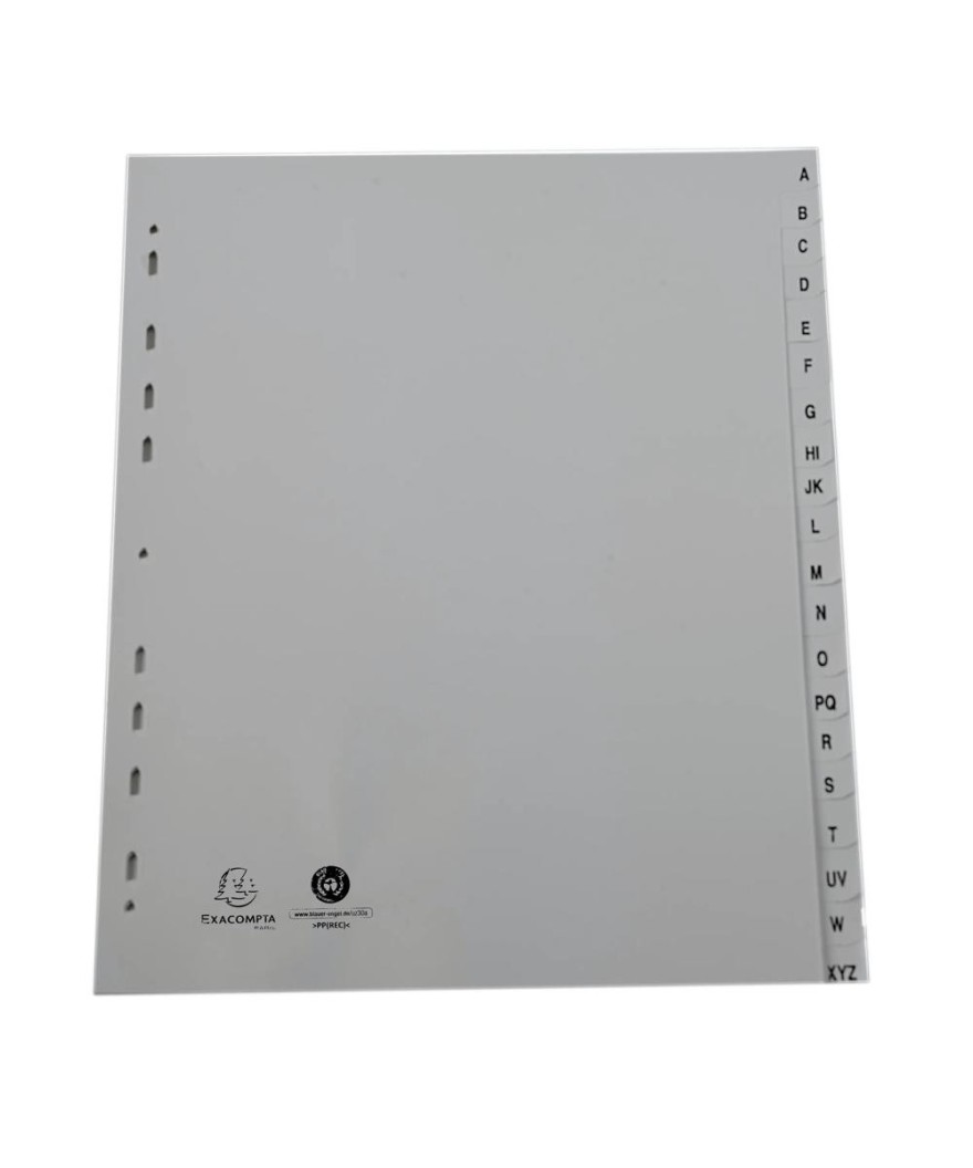 Intercalaires PP gris A4+ 20p A-Z