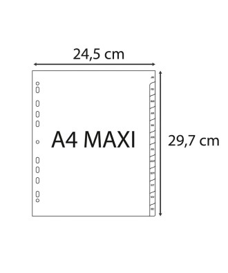Intercalaires PP gris A4+ 12p Mois