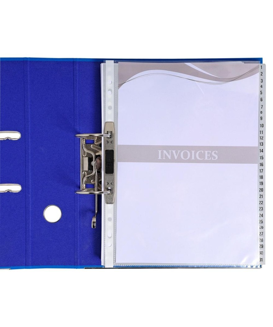 Intercalaires 1-31 A4+ PP gris ongl.imp.