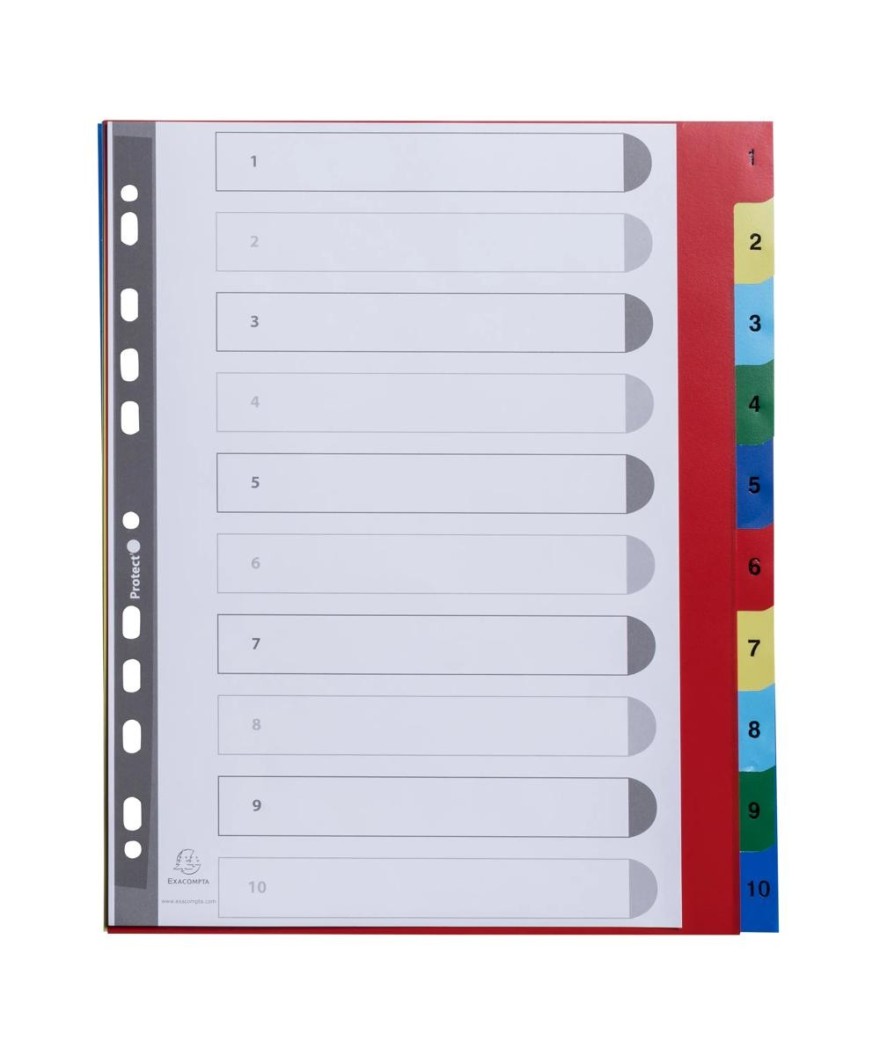 Intercalaires 1-10 A4+ PP onglets impr.