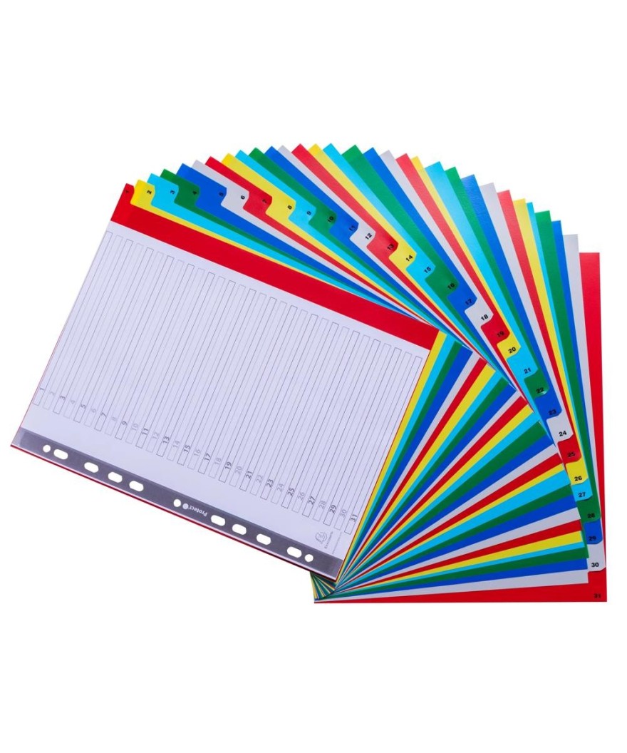 Intercalaires 1-31 A4+ PP onglets impr.