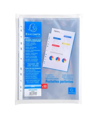 Sachet 50 poch.perf. PP lisse 6/100° A4