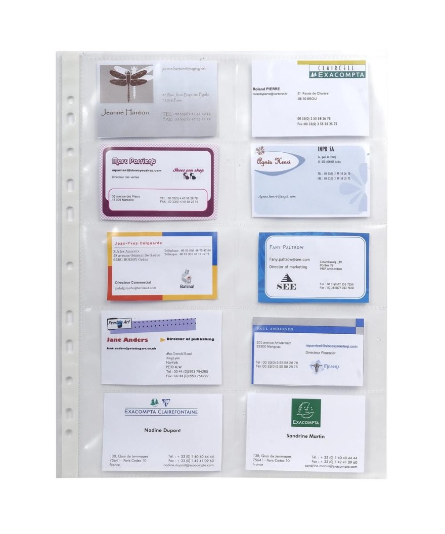SACHET 10 POCH. A4 PP 10 cartes visite