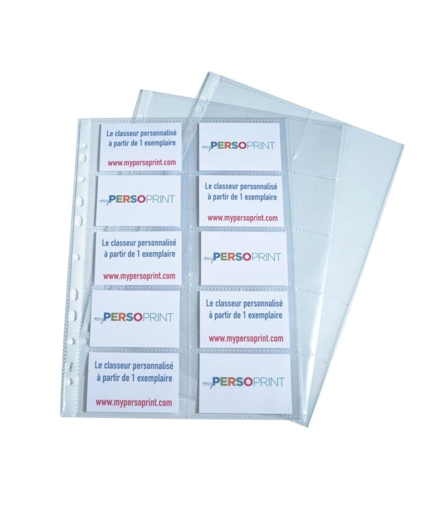 SACHET 10 POCH. A4 PP 10 cartes visite