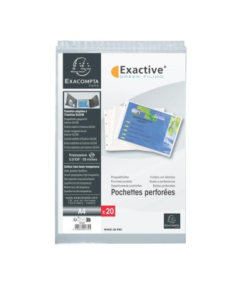 Sachet 20poch.perfo  A4 paysage Exactive