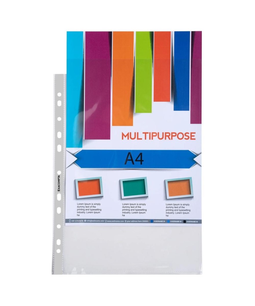 Sach.100 poch.perfo A4 PP 75 lisse