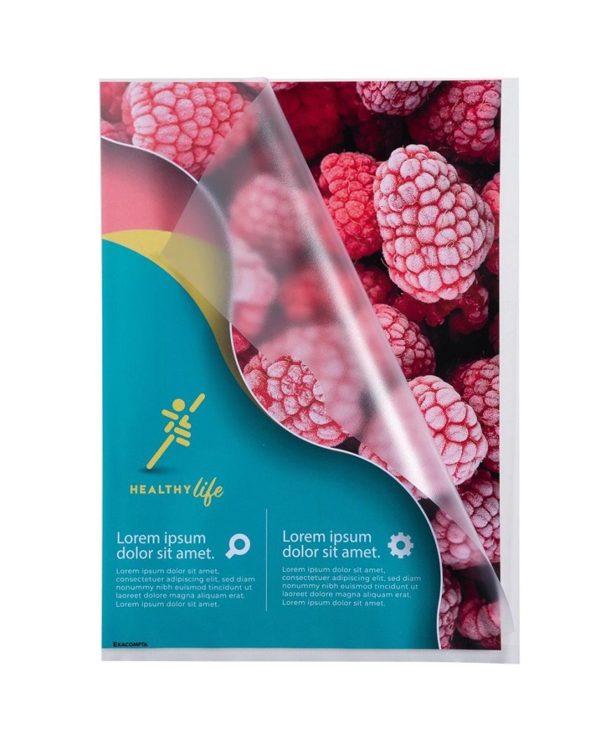 Sachet10 poch.Coin A4 PP grainé 120µ inc