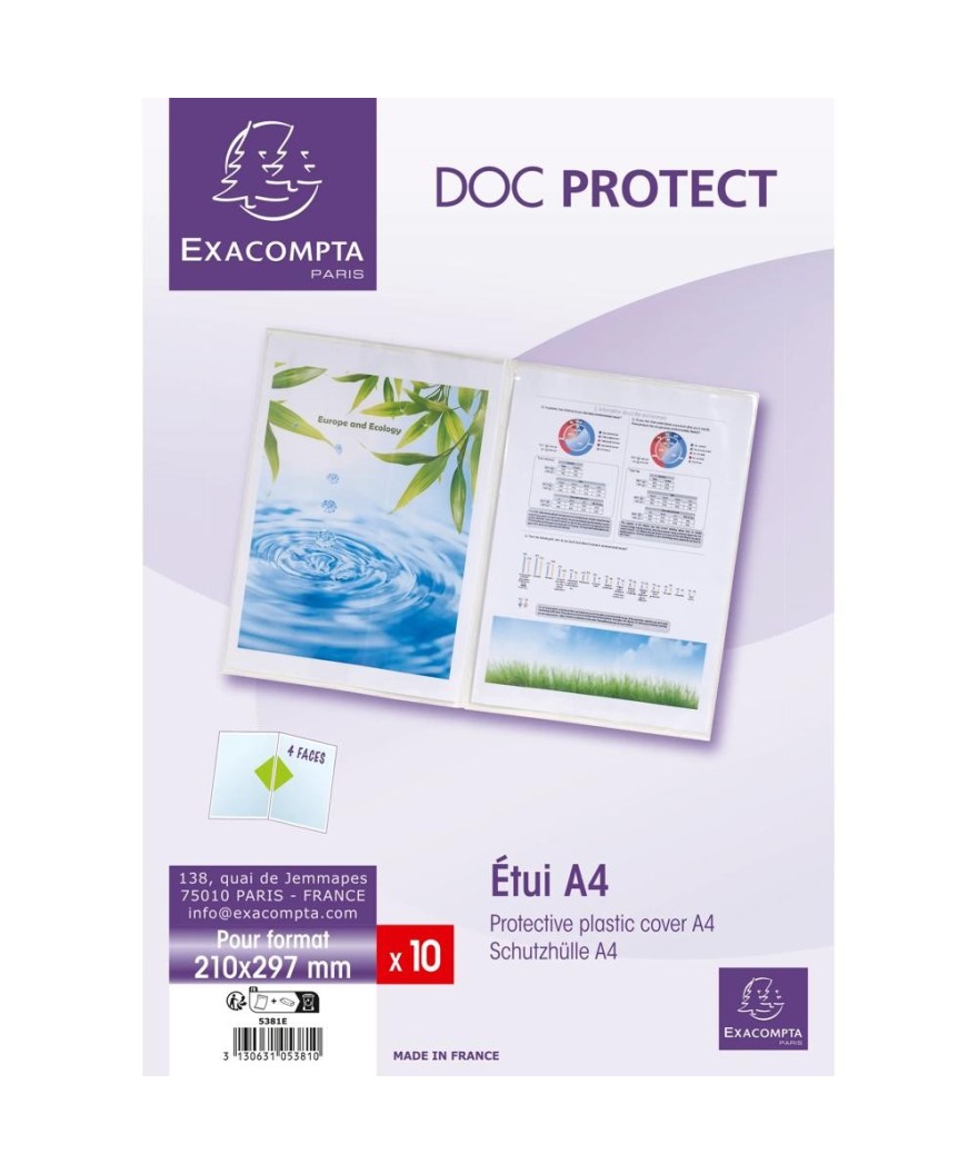 Sachet / 10 étuis 2 volets A4
