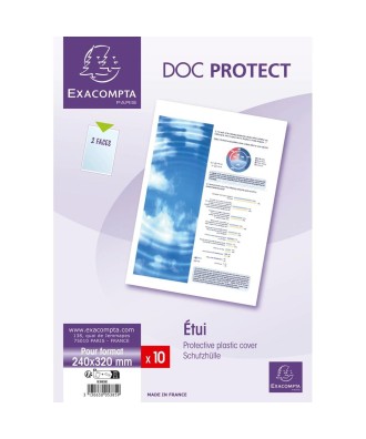 SACH.10 ETUIS SIMPLES PVC 320X240