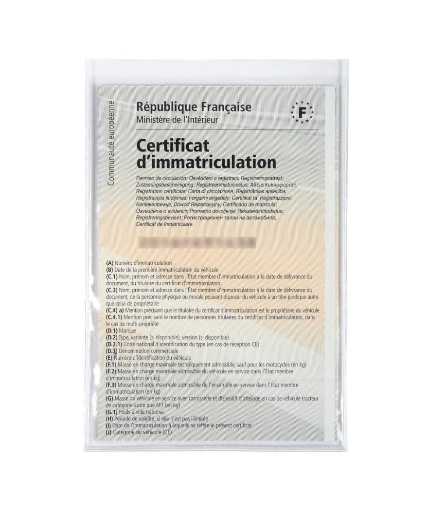 Etui de Protection PVC Documents voiture