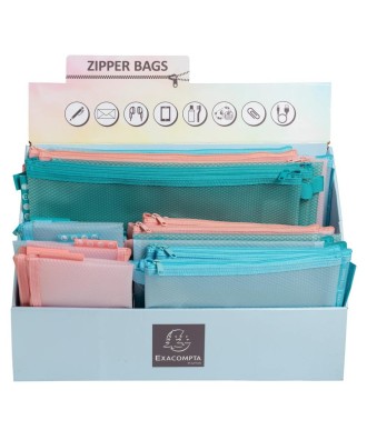 Présentoir 36 Pochettes Zip Chrom Pastel