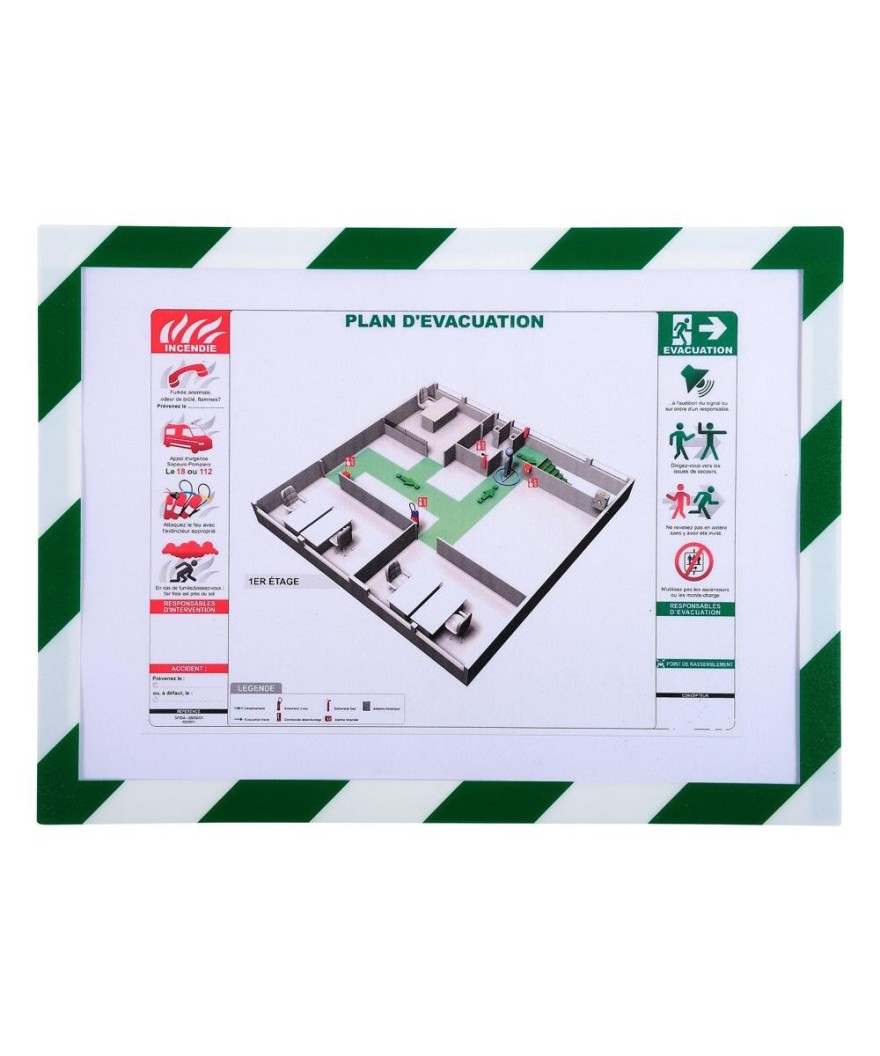 Pochette affichage magnétiq A4 Vert/Blc