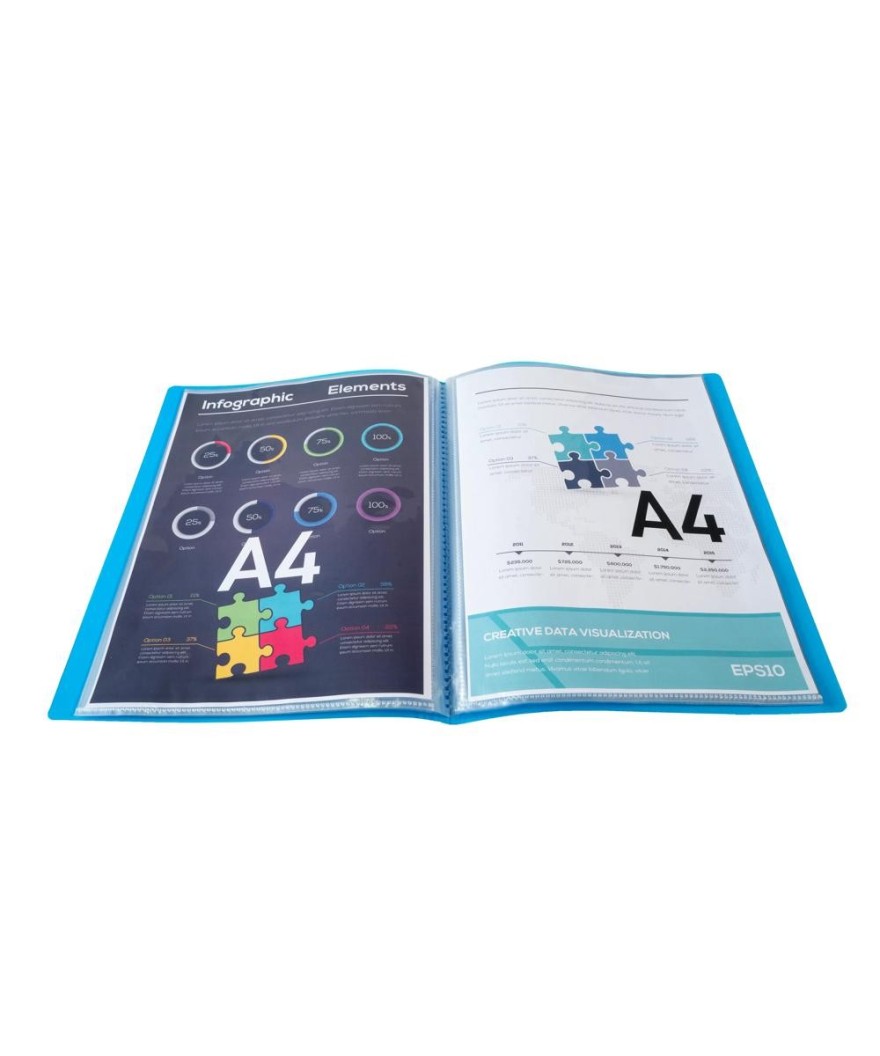 Porte-vues IDERAMA  PP 80 vues bleu cl.