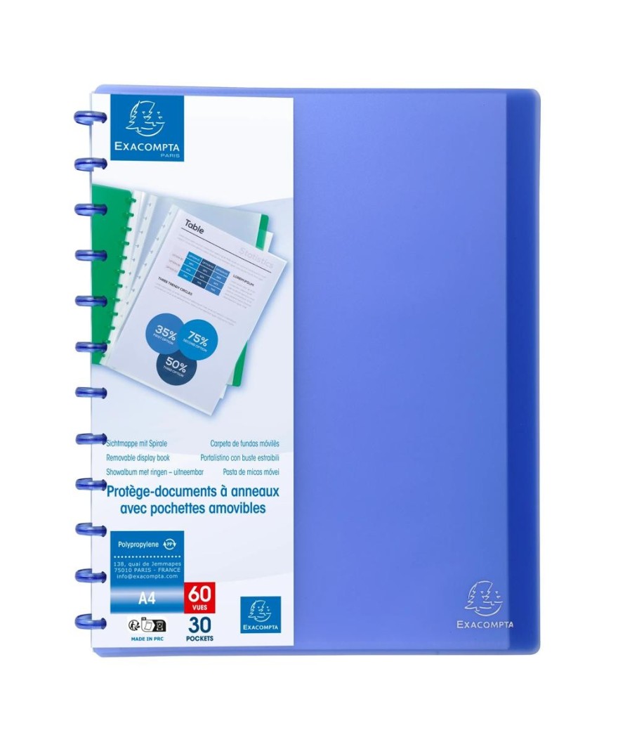 Prot. doc. amovible PP 60 v. bleu trans.