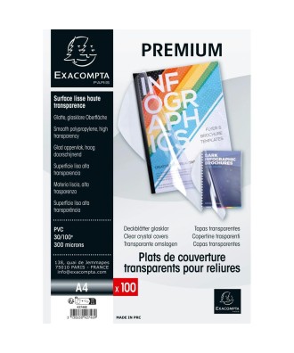 Bte 100 plats A4 PVC Cristal 30/100°