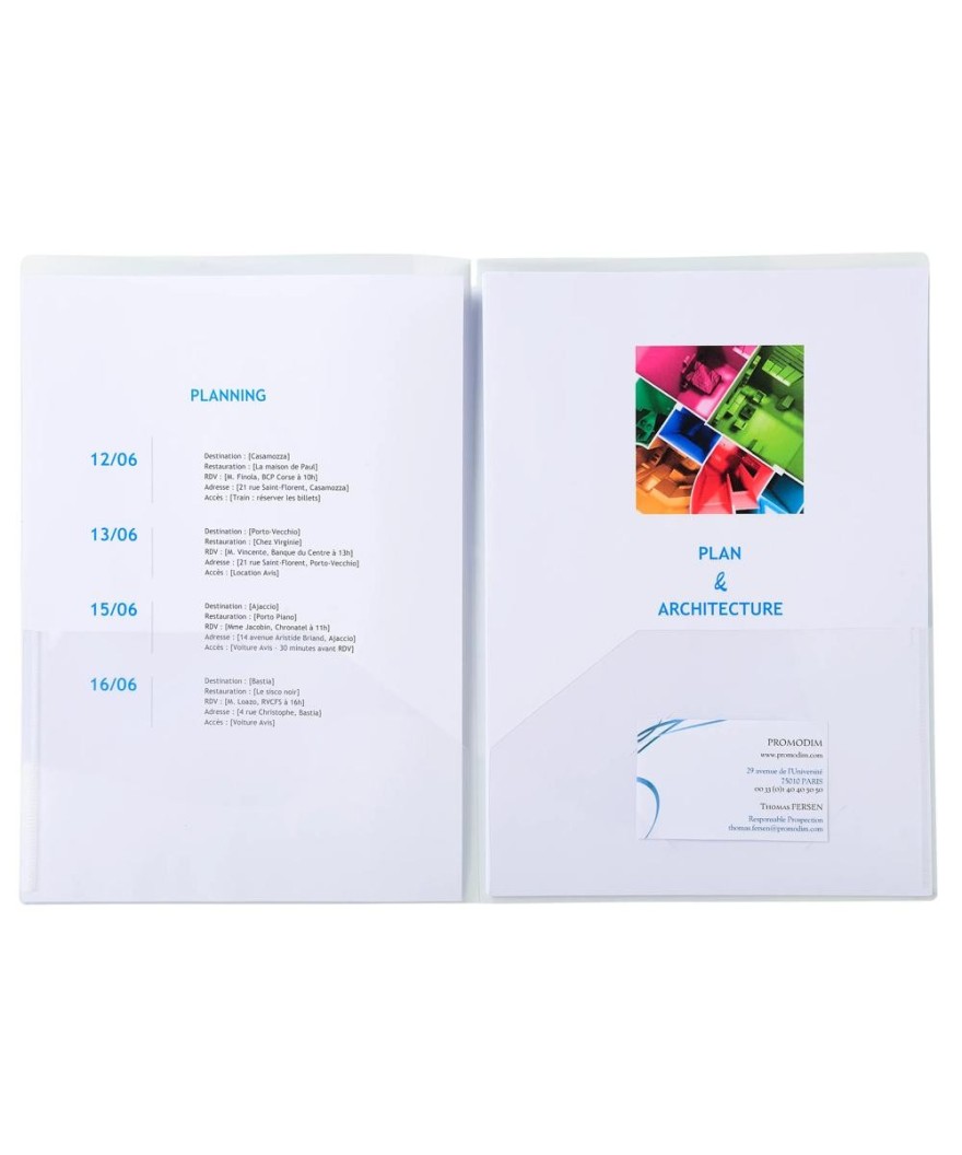 Sach. 10 chem. dble poche PP A4/A3 Trans