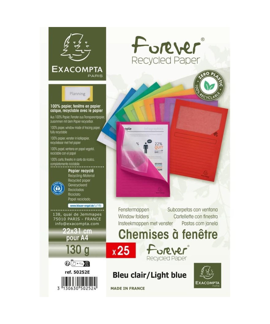 Pt 25 chem fenêtre 130g FOREVER bleu cl