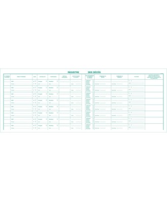REGISTRE DES DECES 24X32 100p.