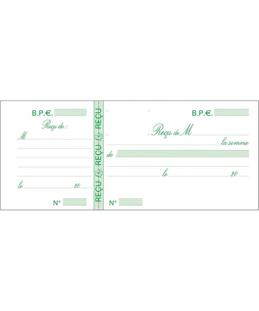 CARNET "Reçus" 9/13 50 FLLETS